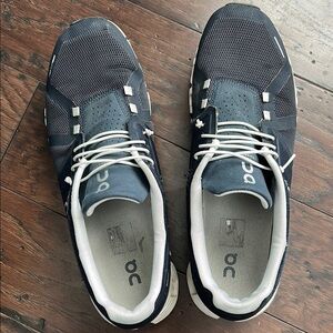 On Running Midnight and White Sneakers with Breathable Mesh